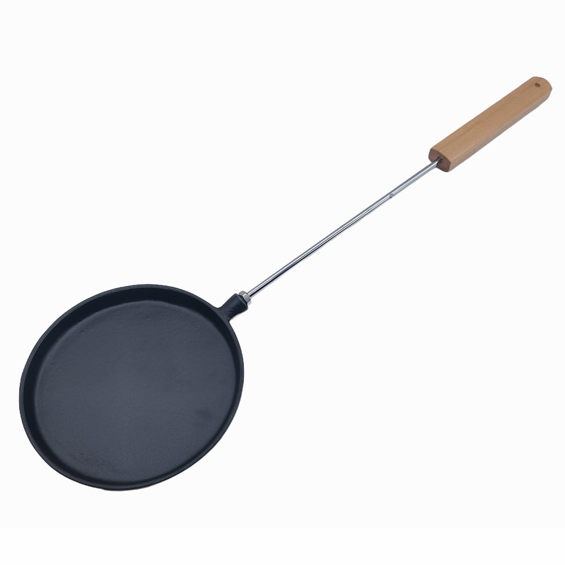Cast Iron Camping Frying Pan With Long Wood handle SR-146